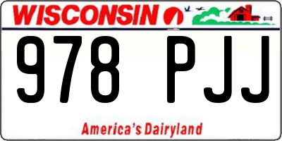 WI license plate 978PJJ