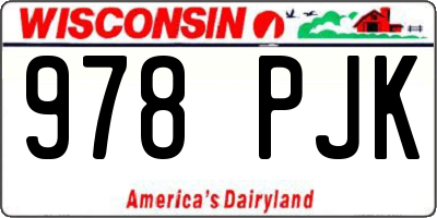 WI license plate 978PJK