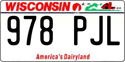 WI license plate 978PJL