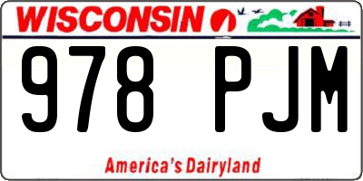 WI license plate 978PJM