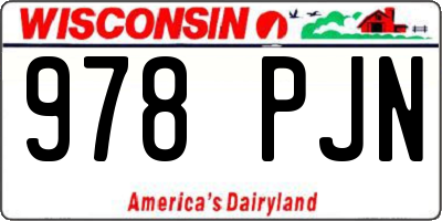 WI license plate 978PJN