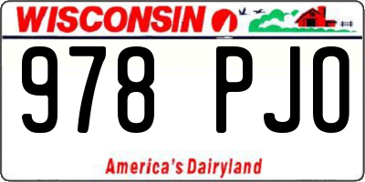 WI license plate 978PJO