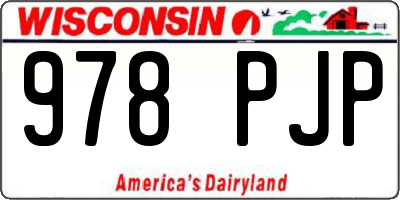 WI license plate 978PJP