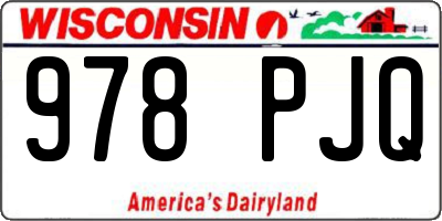 WI license plate 978PJQ