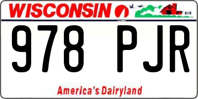 WI license plate 978PJR