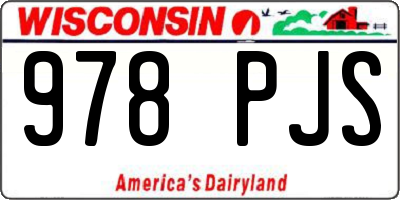 WI license plate 978PJS