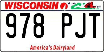WI license plate 978PJT