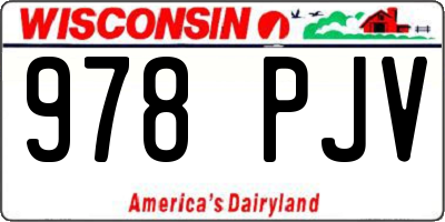 WI license plate 978PJV