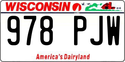 WI license plate 978PJW