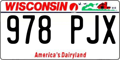 WI license plate 978PJX