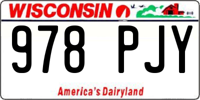 WI license plate 978PJY