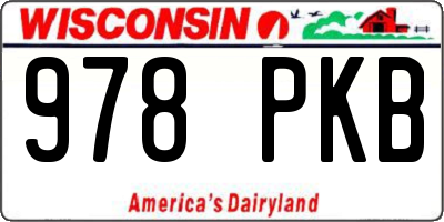 WI license plate 978PKB