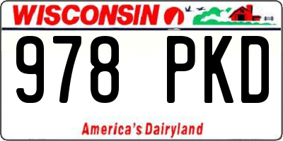 WI license plate 978PKD