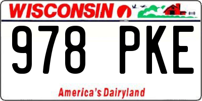WI license plate 978PKE