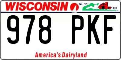 WI license plate 978PKF