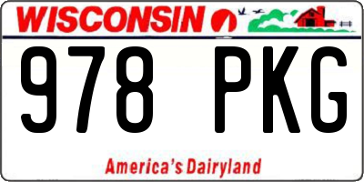 WI license plate 978PKG