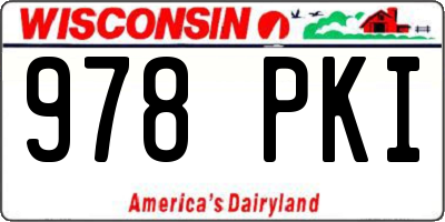WI license plate 978PKI