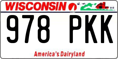 WI license plate 978PKK