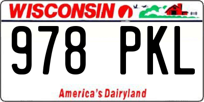 WI license plate 978PKL