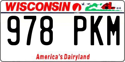 WI license plate 978PKM