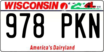 WI license plate 978PKN
