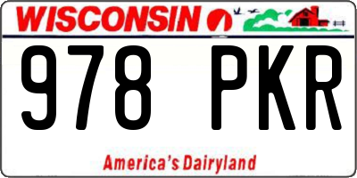 WI license plate 978PKR
