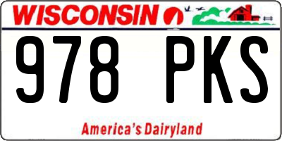 WI license plate 978PKS