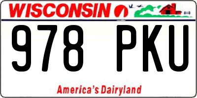 WI license plate 978PKU