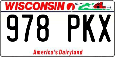 WI license plate 978PKX
