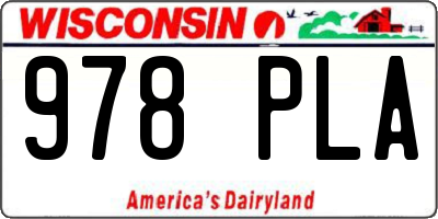 WI license plate 978PLA