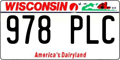 WI license plate 978PLC