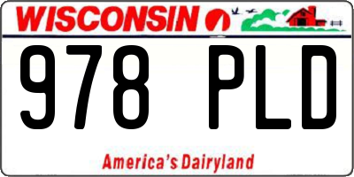 WI license plate 978PLD