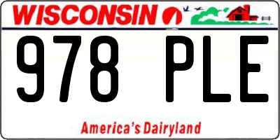 WI license plate 978PLE