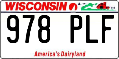 WI license plate 978PLF