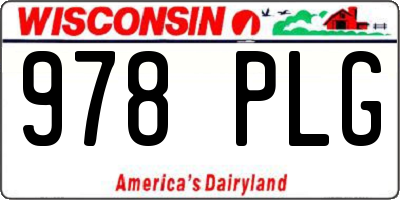 WI license plate 978PLG