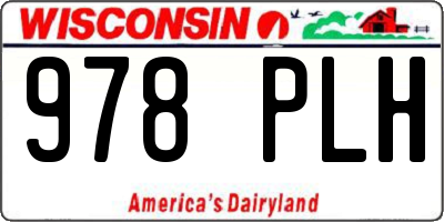 WI license plate 978PLH