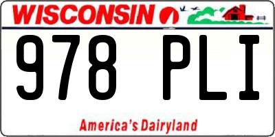 WI license plate 978PLI