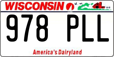 WI license plate 978PLL