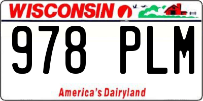 WI license plate 978PLM