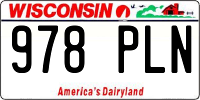 WI license plate 978PLN