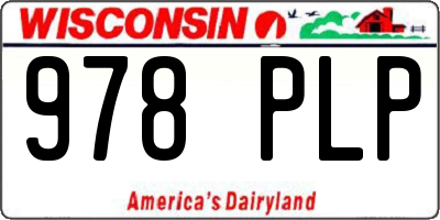 WI license plate 978PLP