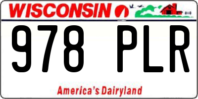 WI license plate 978PLR
