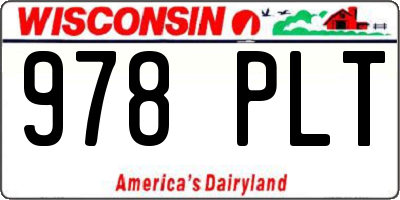 WI license plate 978PLT