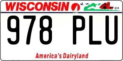 WI license plate 978PLU