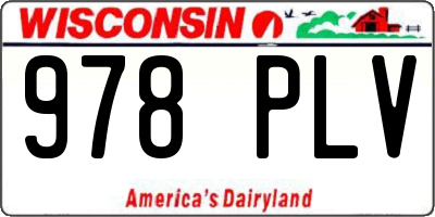 WI license plate 978PLV