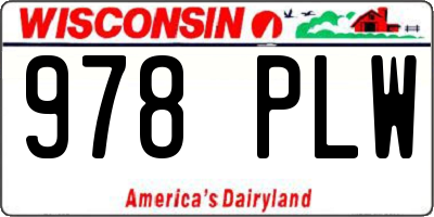 WI license plate 978PLW