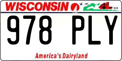 WI license plate 978PLY