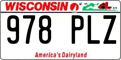 WI license plate 978PLZ