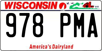 WI license plate 978PMA