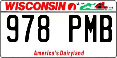 WI license plate 978PMB